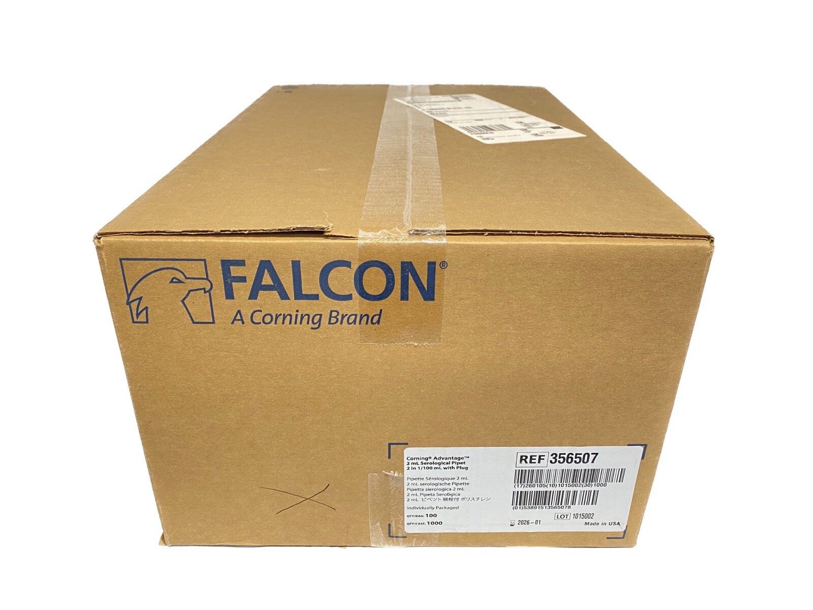 (1000/Cs) FALCON Advantage 2mL Polystyrene Serological Pipets w/ Plug 356507