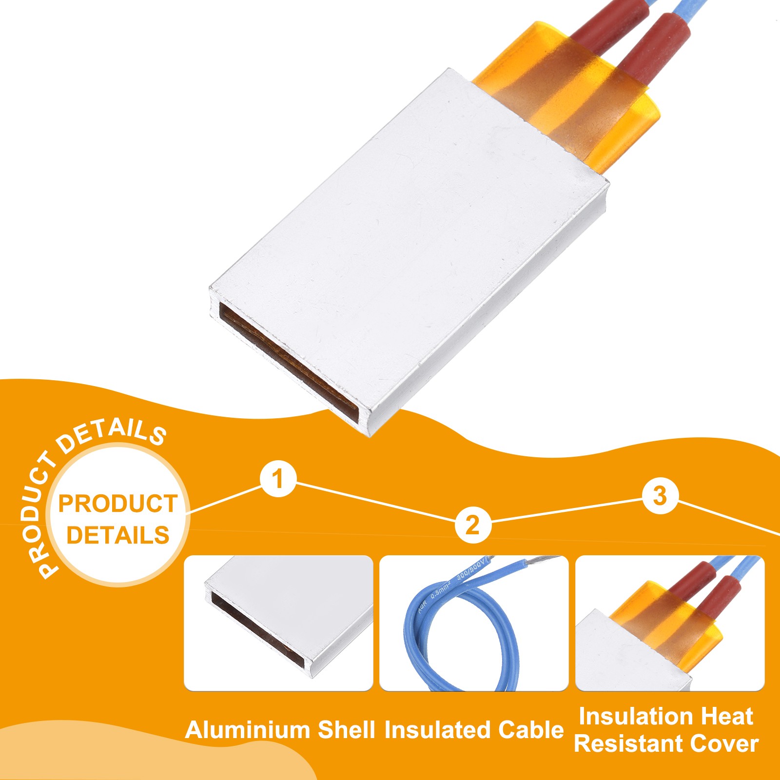 2 Pcs PTC Heating Element, 220V 7W-150W 150C PTC Heating Plate