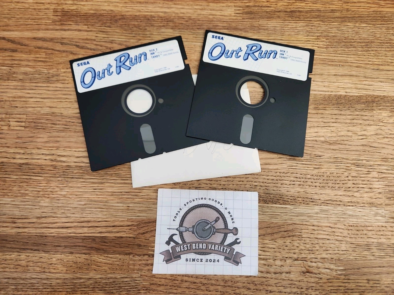 Sega Out Run 5-1/4" Floppy Disk Computer Game, UNTESTED, PC, 1989, IBM, TANDY