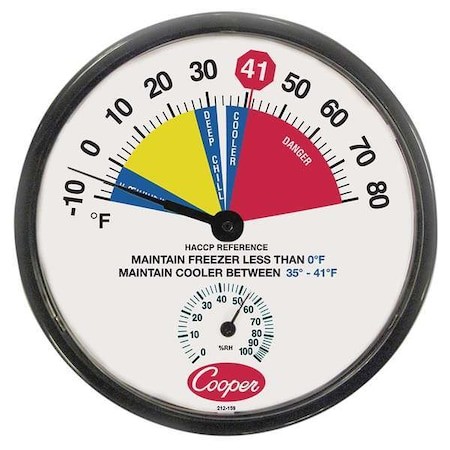 Cooper-Atkins 212-159-8 Freezer And Cooler Analog Hygrometer