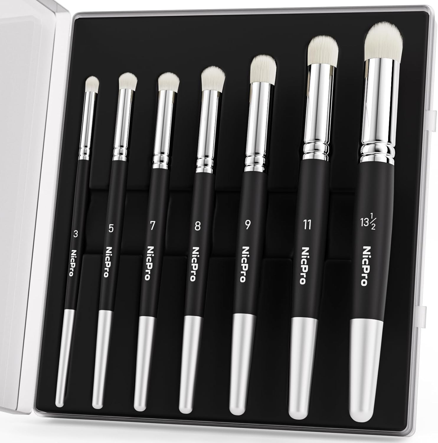 Nicpro Dry Brush Miniature Painting, 7 Sizes Professional Acrylic Drybrush Set w