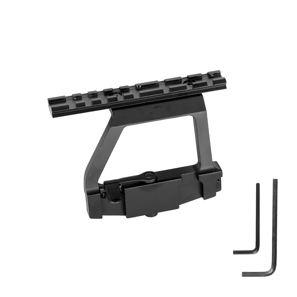Tactical Quick Detach Side Rail Lock Scope Mount Base 20mm Picatinny Rail