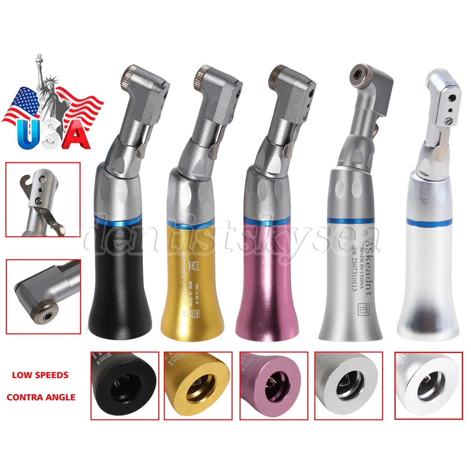 NSK Style Low Speed Contra Angle Handpiece Latch Head E-type 5 Model Dental
