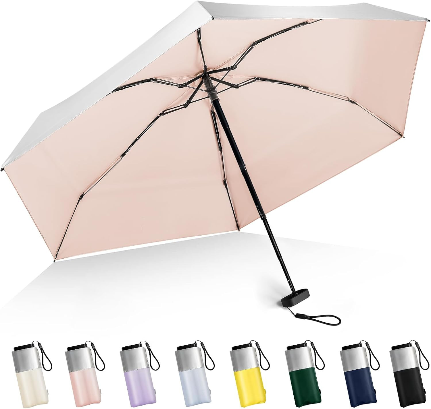 Mini Umbrella For Purse - UPF 50+ UV Blocker Sun Protection Umbrella, Small Micr