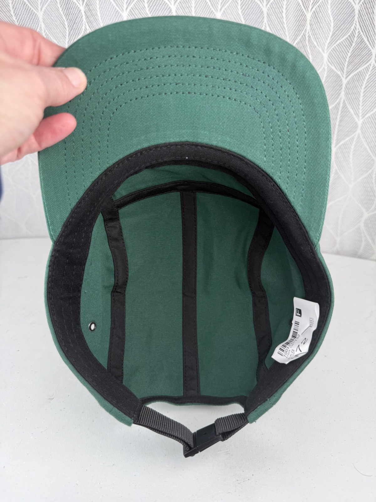 VapinApe Black White Patch on Forest Green 5 Panel Bill Hat Cap Strap Buckle