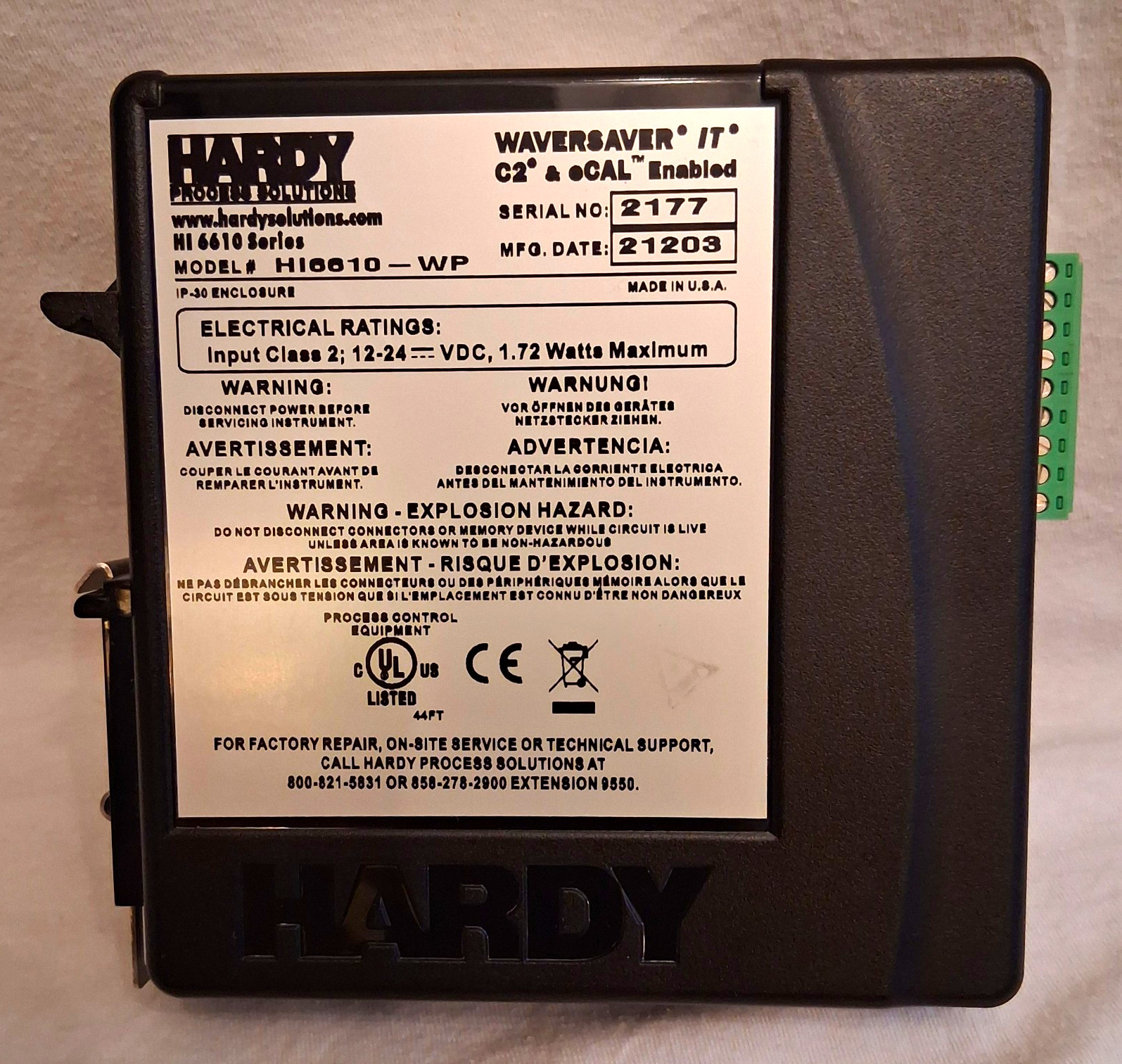 Hardy WAVERSAVER IT HI6010-WP Wieight Prossesor  HardyNet Standard
