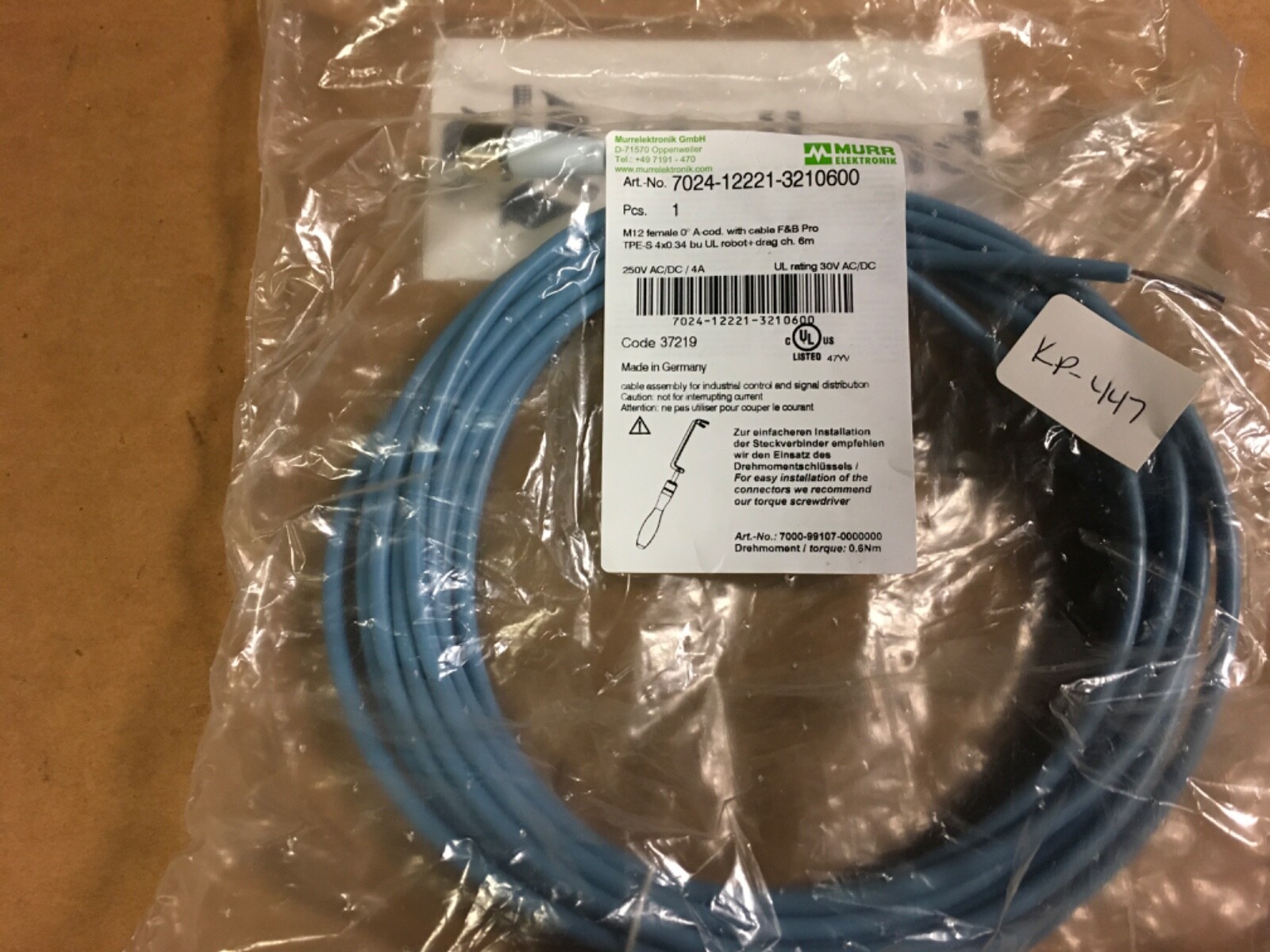 MURR Elektronik, Cable, 7024-12221-3210600, NOS, KP-447