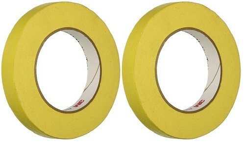 2 Rolls 3M 06652 3/4 Inch Autobody Yellow Automotive Masking Tape 6652