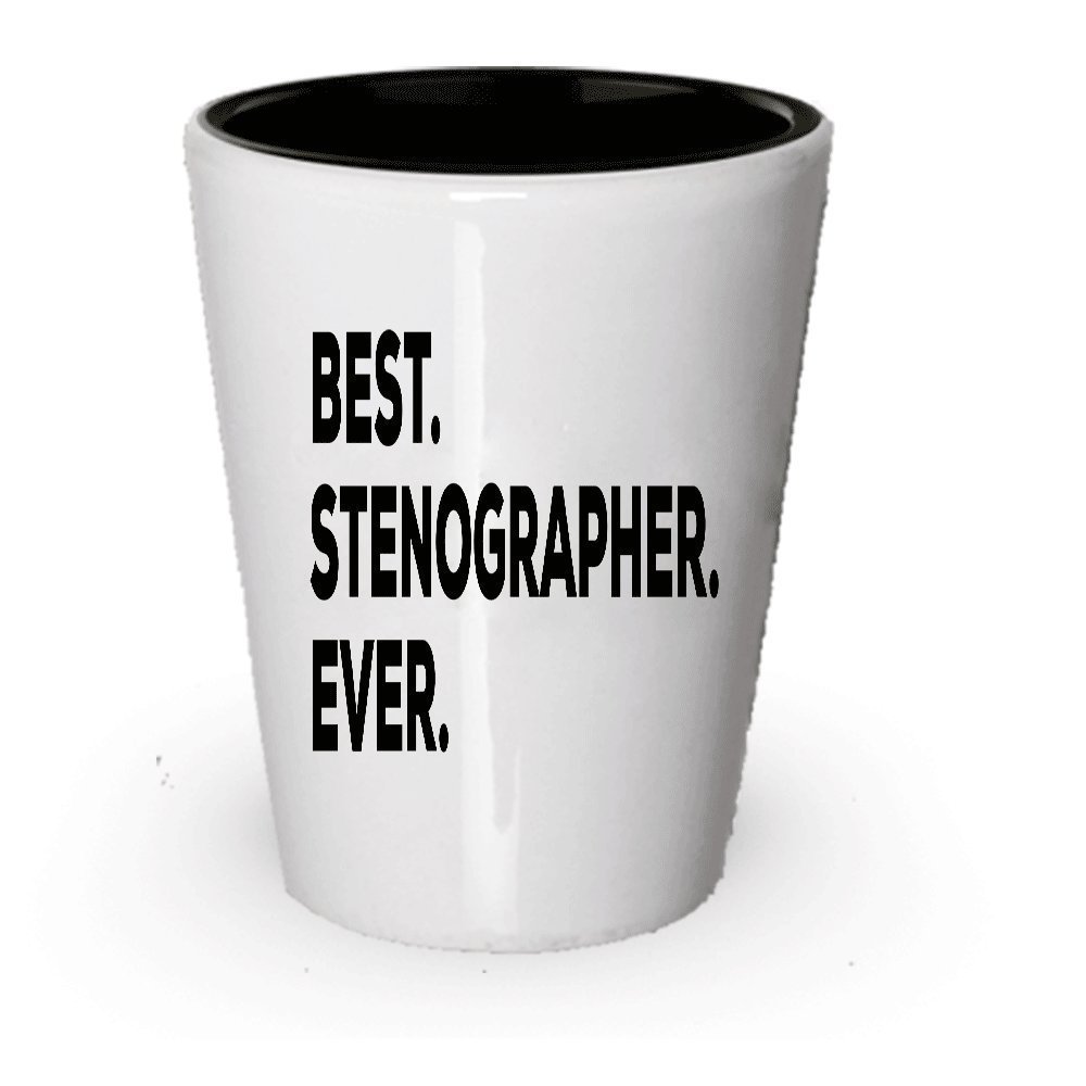 Stenographer Gifts - Best Stenographer Shot Glass - Put On Table Or Use As...