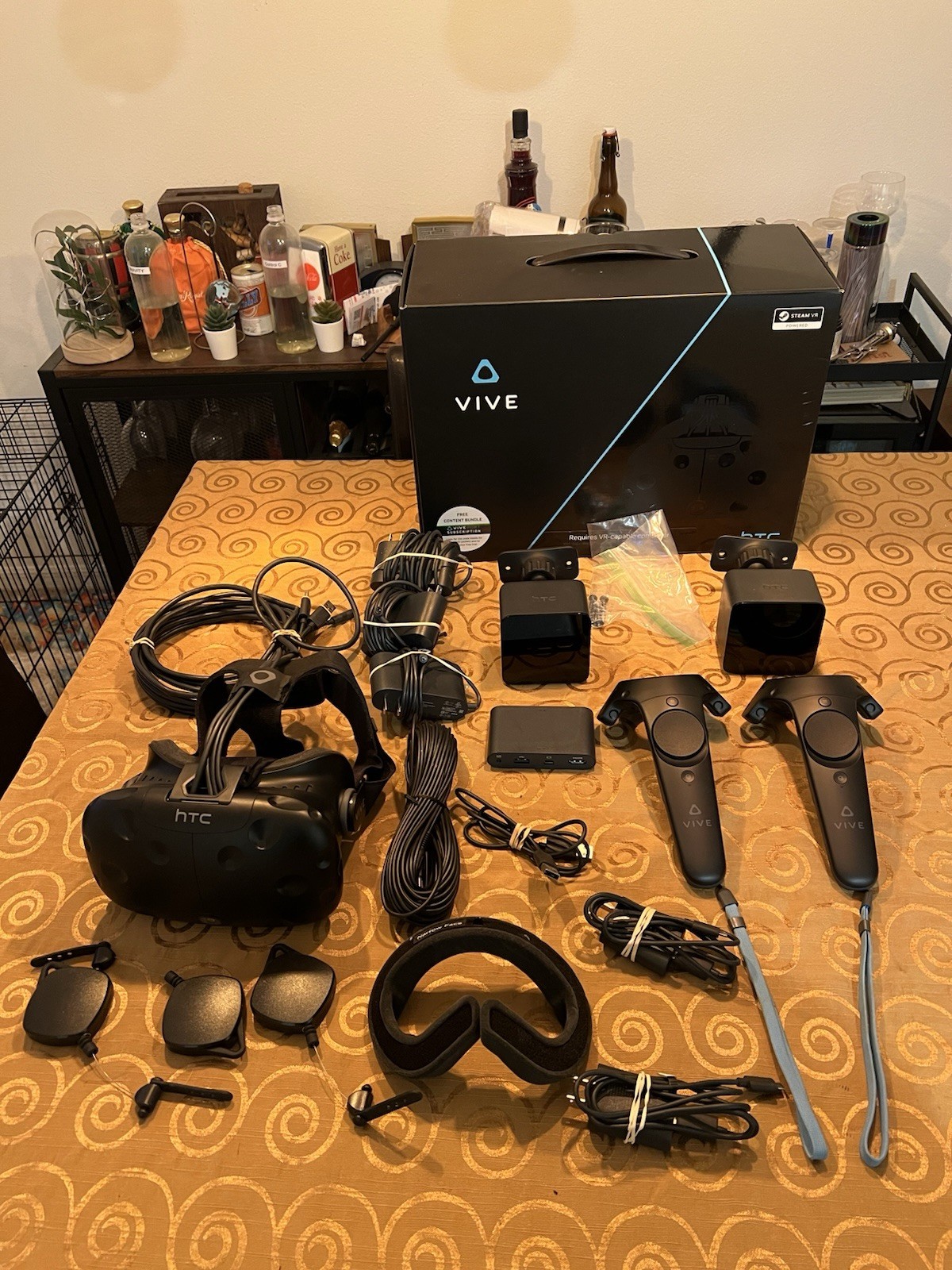 HTC Vive PC VR Headset 99HALN002-00 W/ Two Controllers Black, Tested & Working