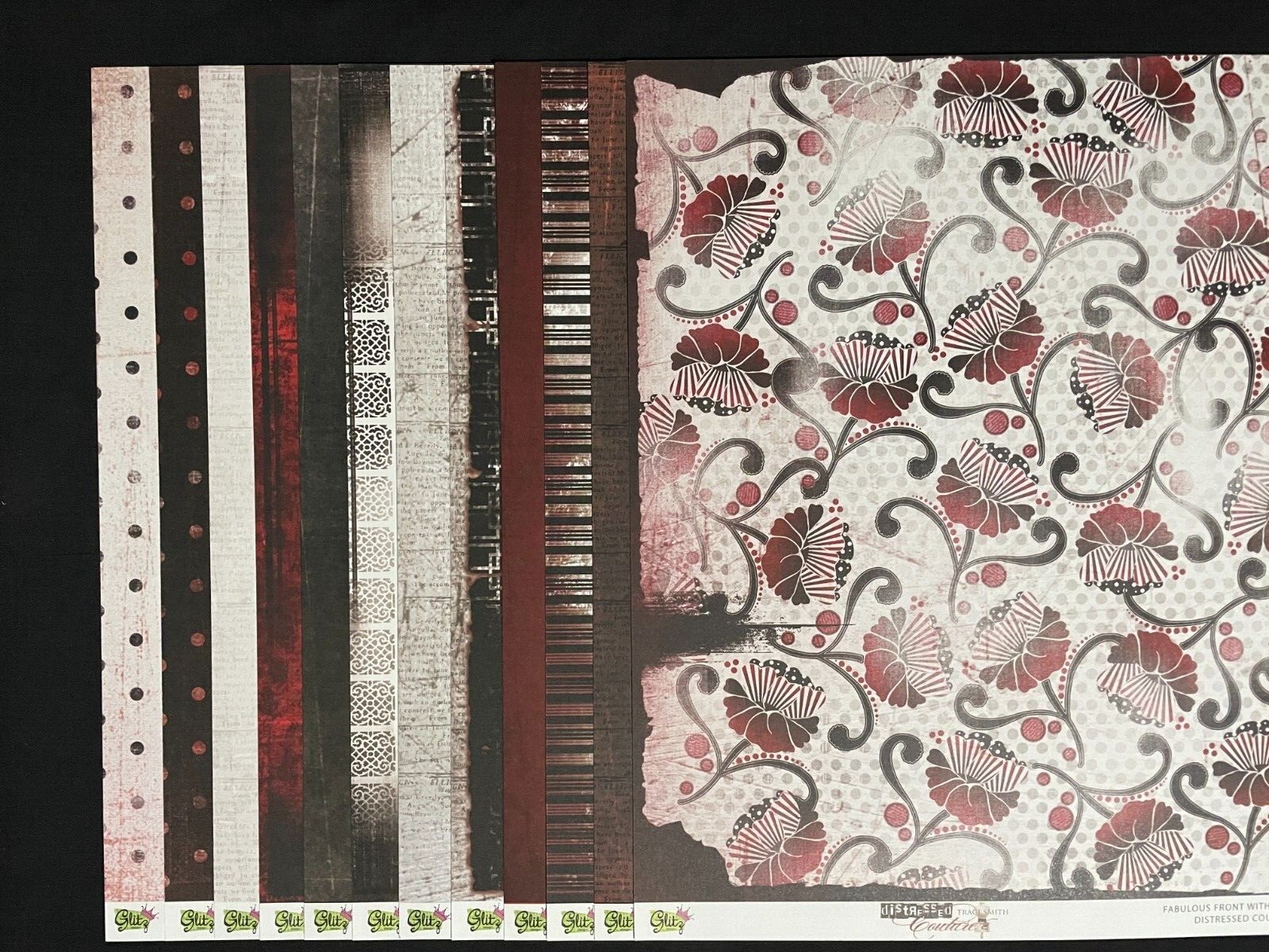 GLITZ DESIGN "DISTRESSED COUTURE" COLLECTION 12X12 DS HEAVY PAPER