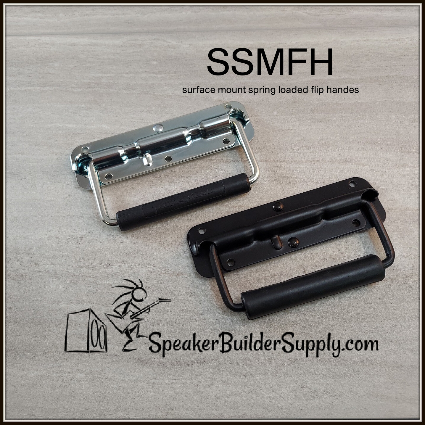 Surface mount spring loaded flip handles (pair) Available black or bright zinc