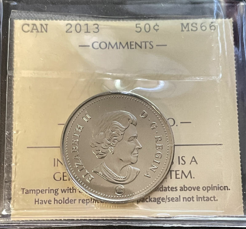 2013  Canada 50 Cents Certified ICCS MS-66