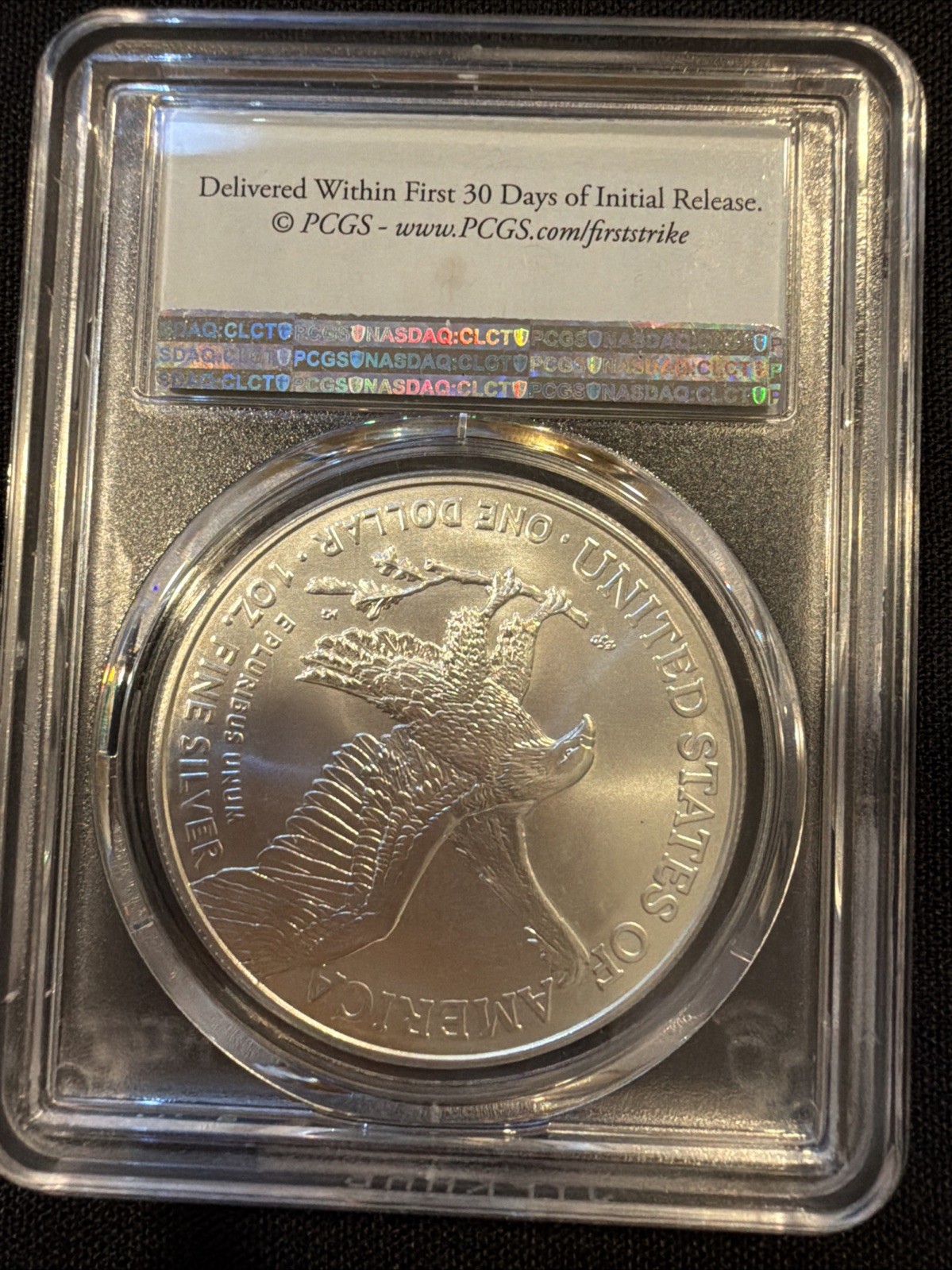 2021 W $1 Silver American Eagle PCGS MS70 First Strike 💎 Blue Flag