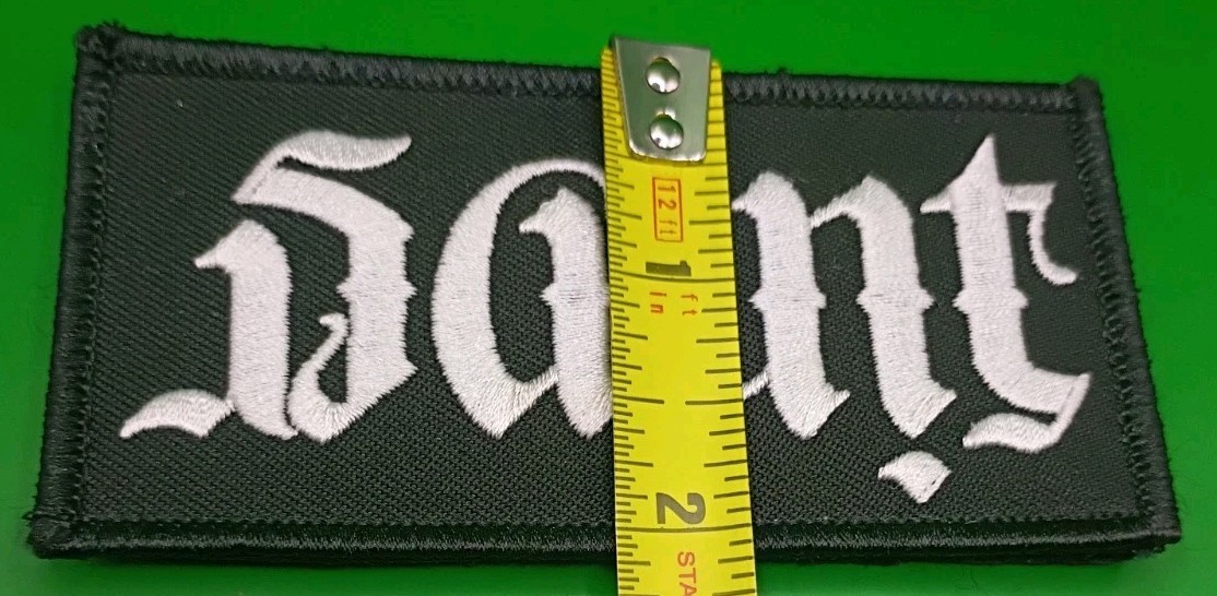 "Saint" Embroidered Tactical Patch – Old English Font (Black & White)