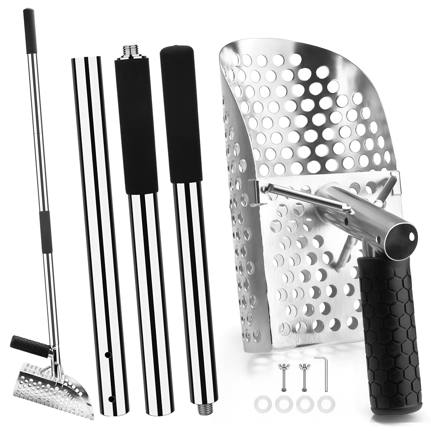 Sand Scoop for Metal Detecting,Heavy Duty Stainless Steel Metal Detecting Sand