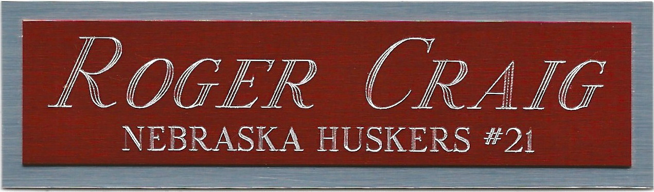 ROGER CRAIG NEBRASKA NAMEPLATE AUTOGRAPHED SIGNED FOOTBALL-HELMET-JERSEY-PHOTO