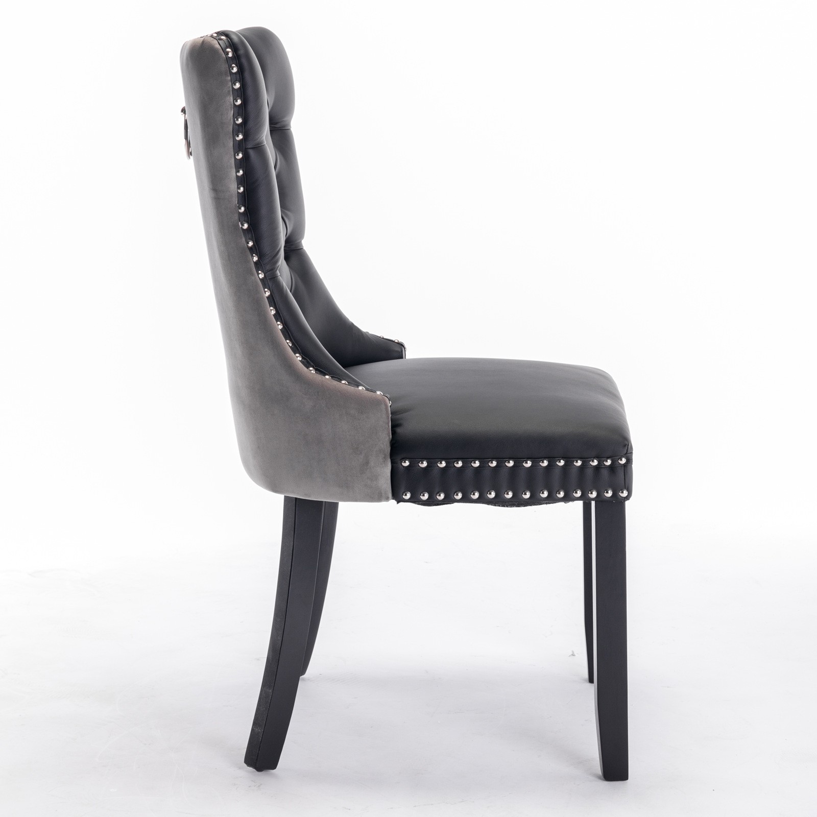 A&A Nikki Modern Tufted Solid Wood PU & Velvet Upholstered Sofa