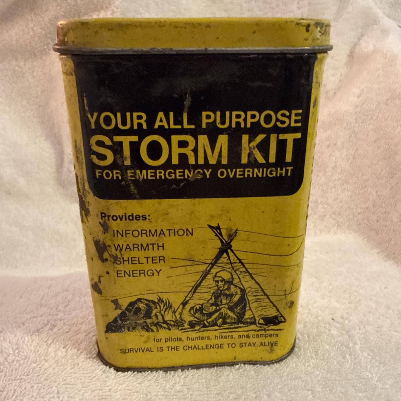 Tacoma Mountain Rescue Unit all purpose Storm Kit Filled Container Tin Metal