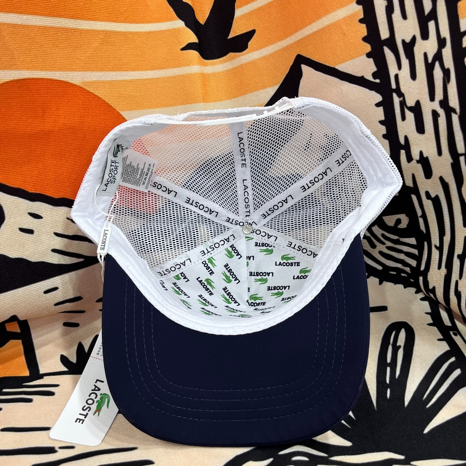 LACOSTE Men's Outdoor Adjustable Mesh Back Blue Baseball Cap