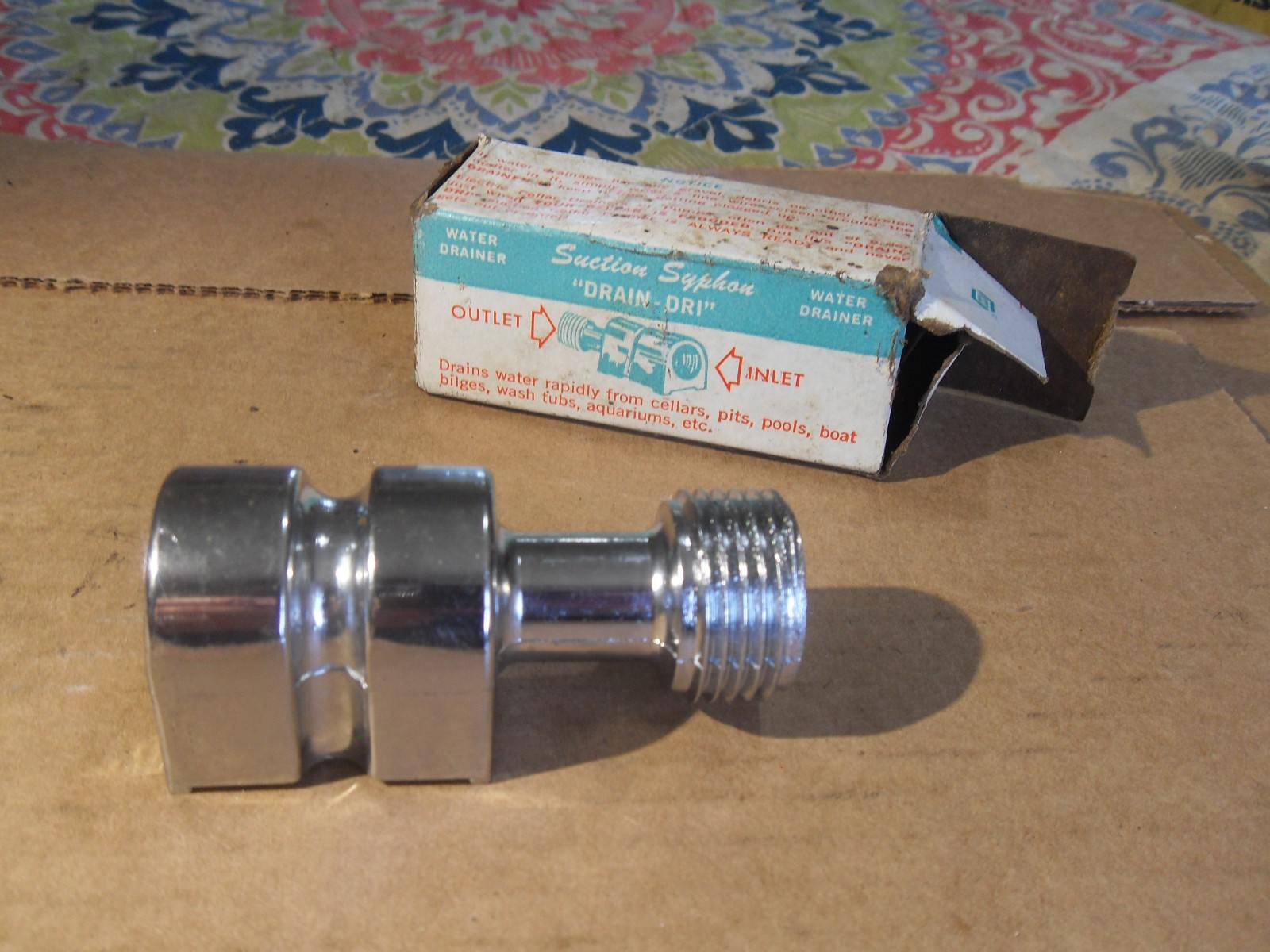 Vintage "Drain-Dri" Suction Syphon, Water Drainer, 1950's, Original Box