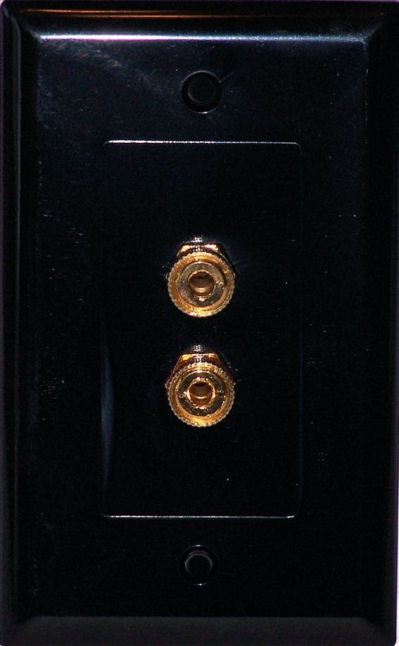 Black 1 Speaker Wall Plate 2 post Media Room Series