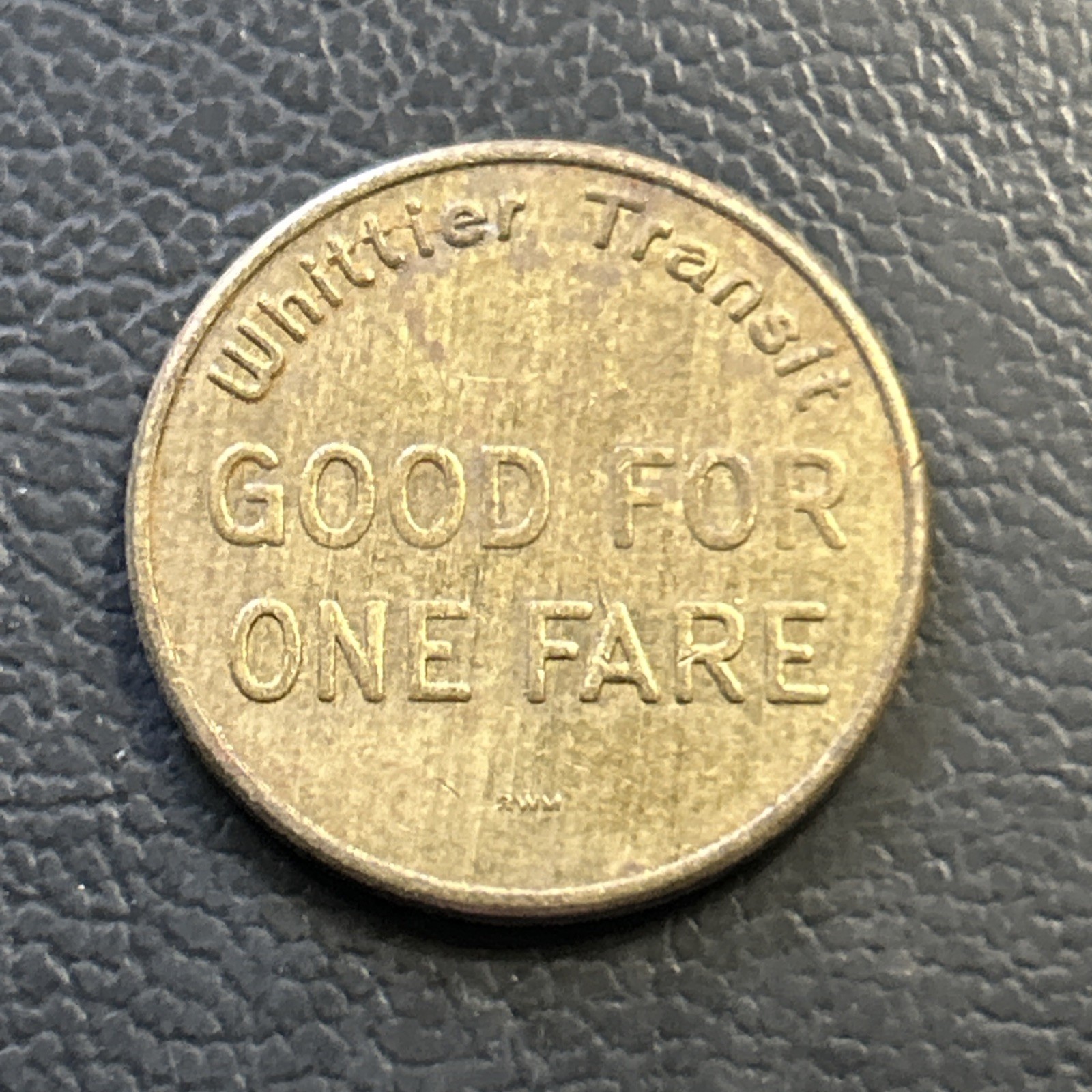 Whittier Transit Good For One Fare WT  Token  F43
