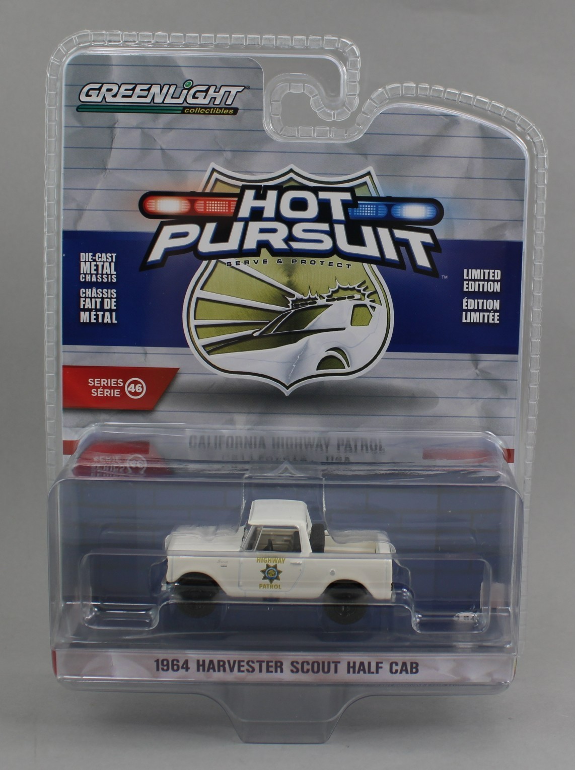 1:64 GreenLight *HOT PURSUIT 46* 1964 IH Scout CALIFORNIA HIGHWAY PATROL CHiPs