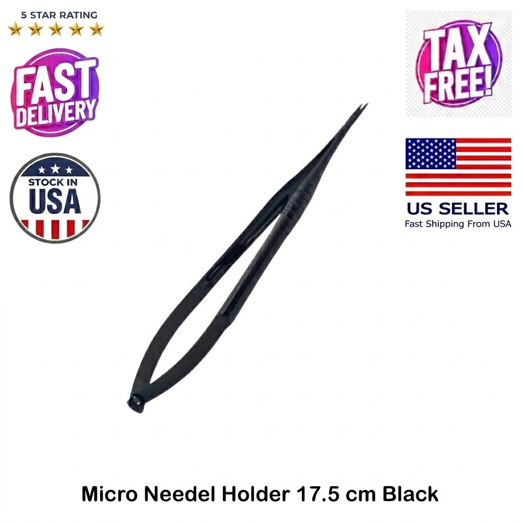 Micro Needle Holder 17.5 cm Black