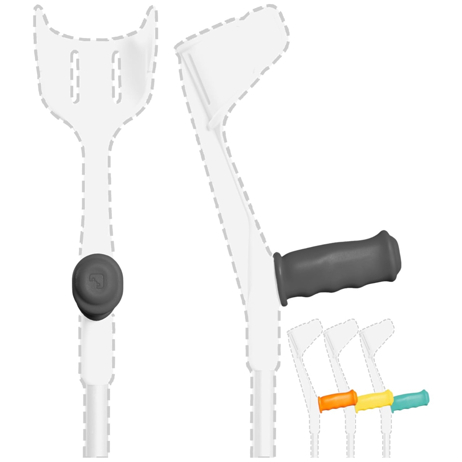 Soft Gel Cushioned Crutch Grips - Prevent Falls
