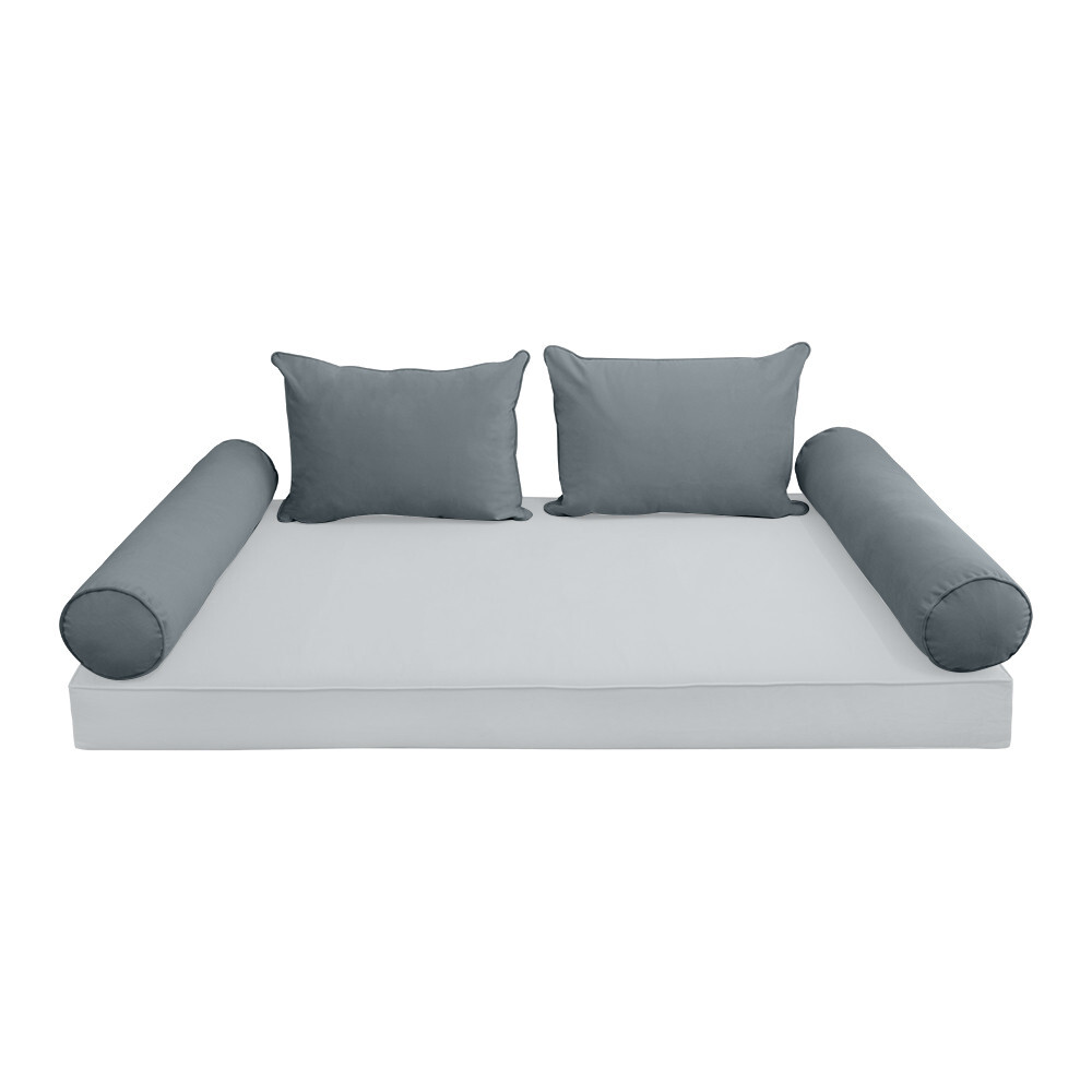 STYLE V4 Twin Velvet Pipe Trim Indoor Daybed Bolster Pillow |COVER ONLY| AD347