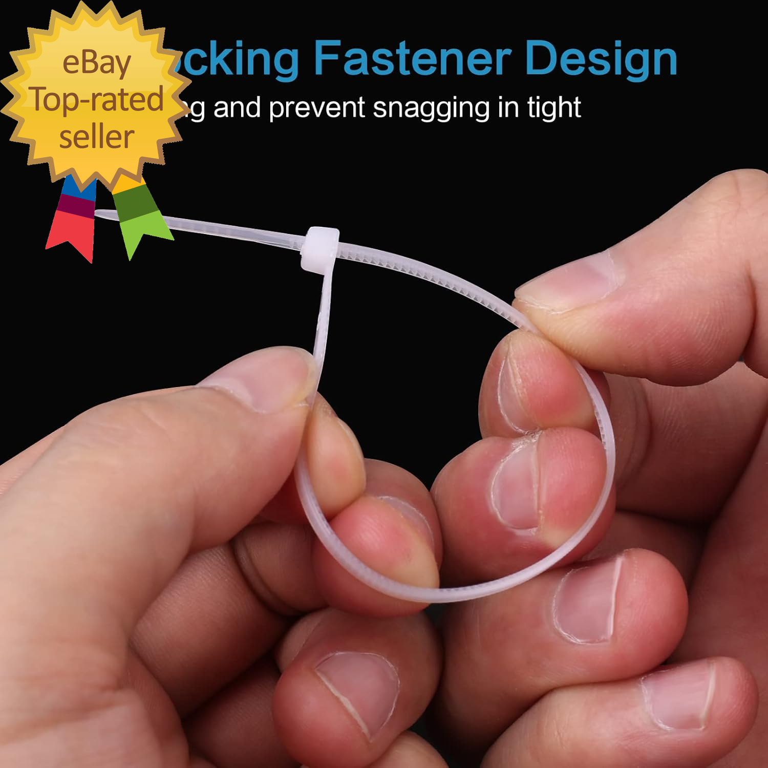 1000 Pcs White Zip Ties 6 Inch Clear Self-Locking Nylon Cable Ties Premium