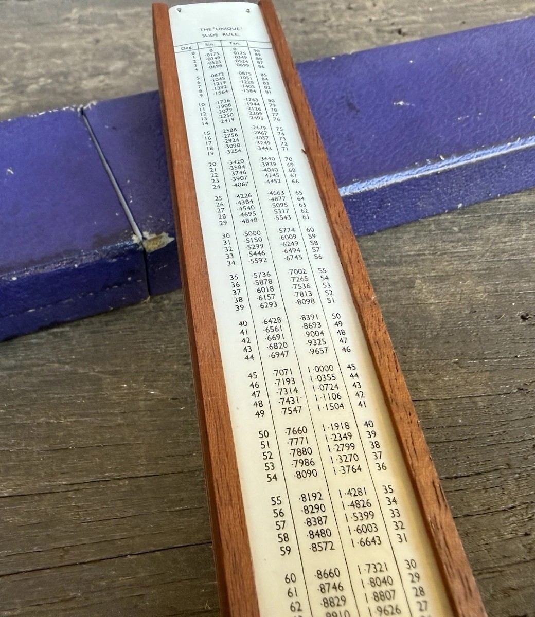 Vintage Unique Log Log Slide Sliding Rule & Case Measuring Drawing Old Tool
