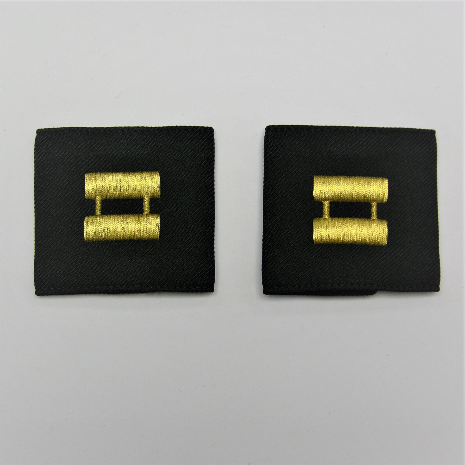 Police Captain Epaulette - Gold Embroidery On Blue Fabric - See Details Below 