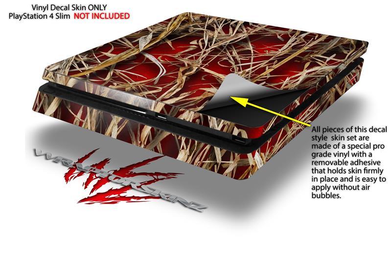 Skin for PS4 Slim WraptorCamo Grassy Marsh Camo Red Playstation 4 Console