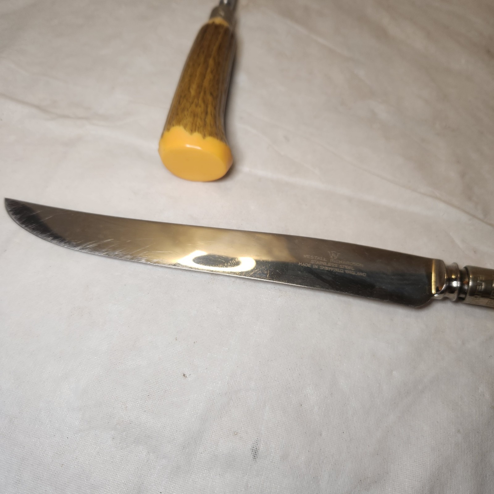 Westall Richardson Sheffield Knife serving fork Vintage England Bakelite Handle