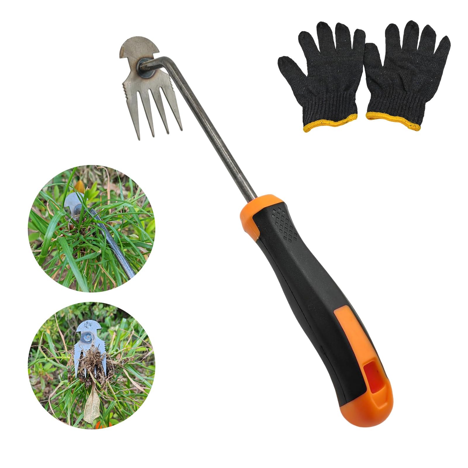 XIAONAN Weed Tool,Garden Weeder Puller Tool with Handle Manual Rubber handle