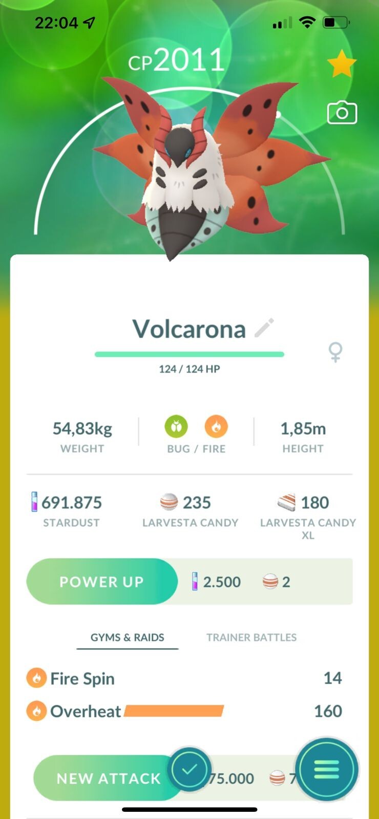Volcarona  | Tr-de 20K Stardust