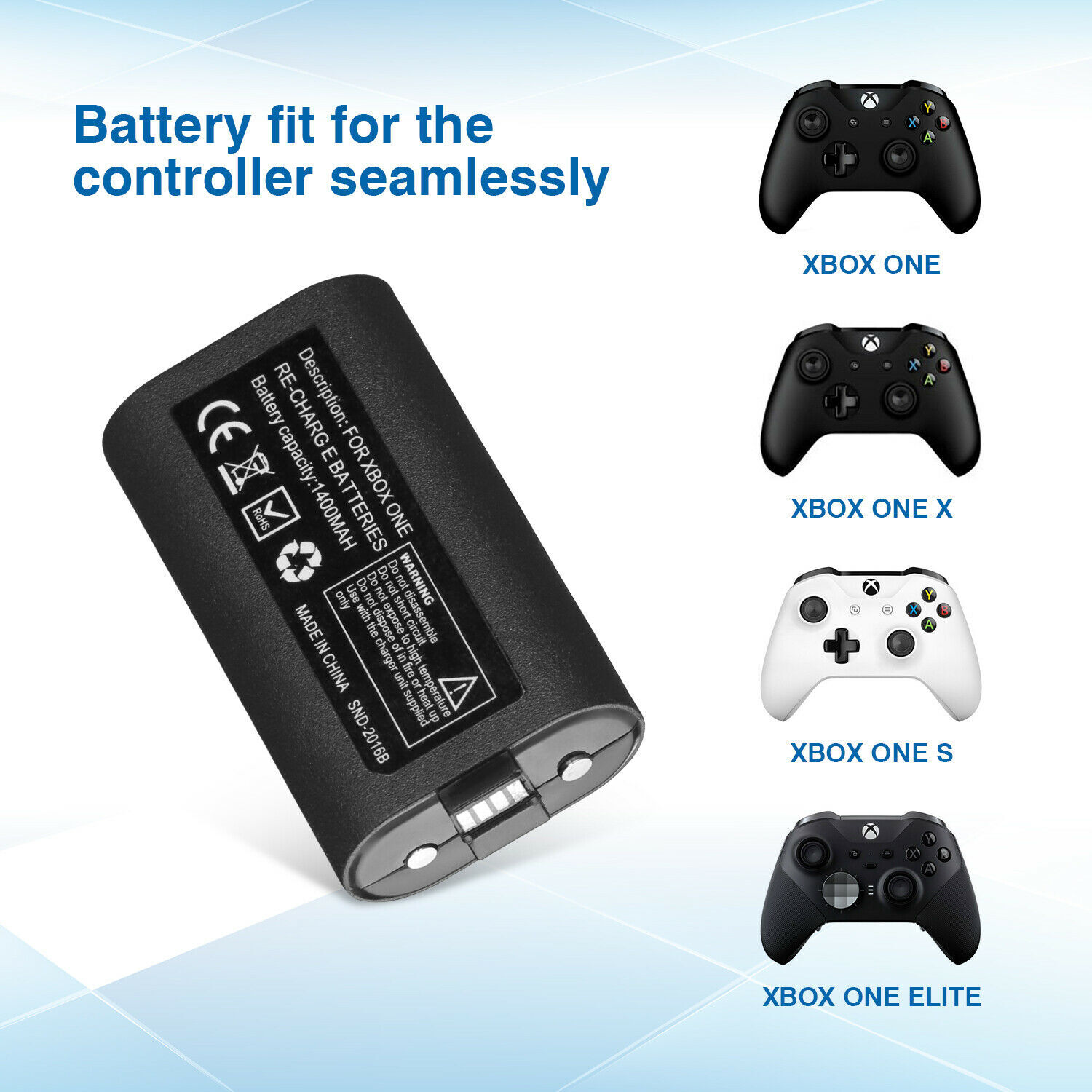 For XBOX ONE X/S Controller Play & Charge Charging Cable+1x Rechargeable Battery