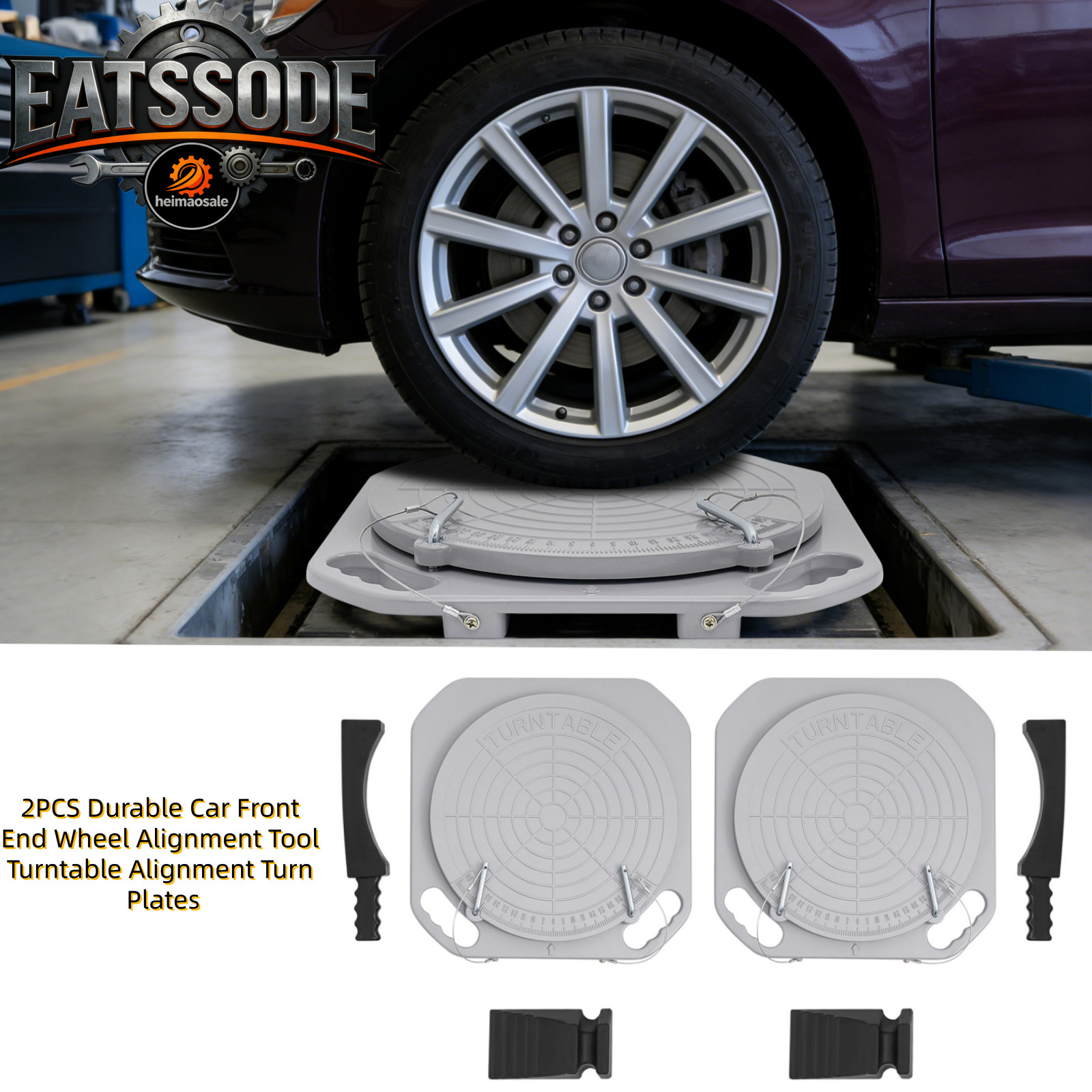 2PCS Durable Car Front End Wheel Alignment Tool Turntable Alignment Turn Plates