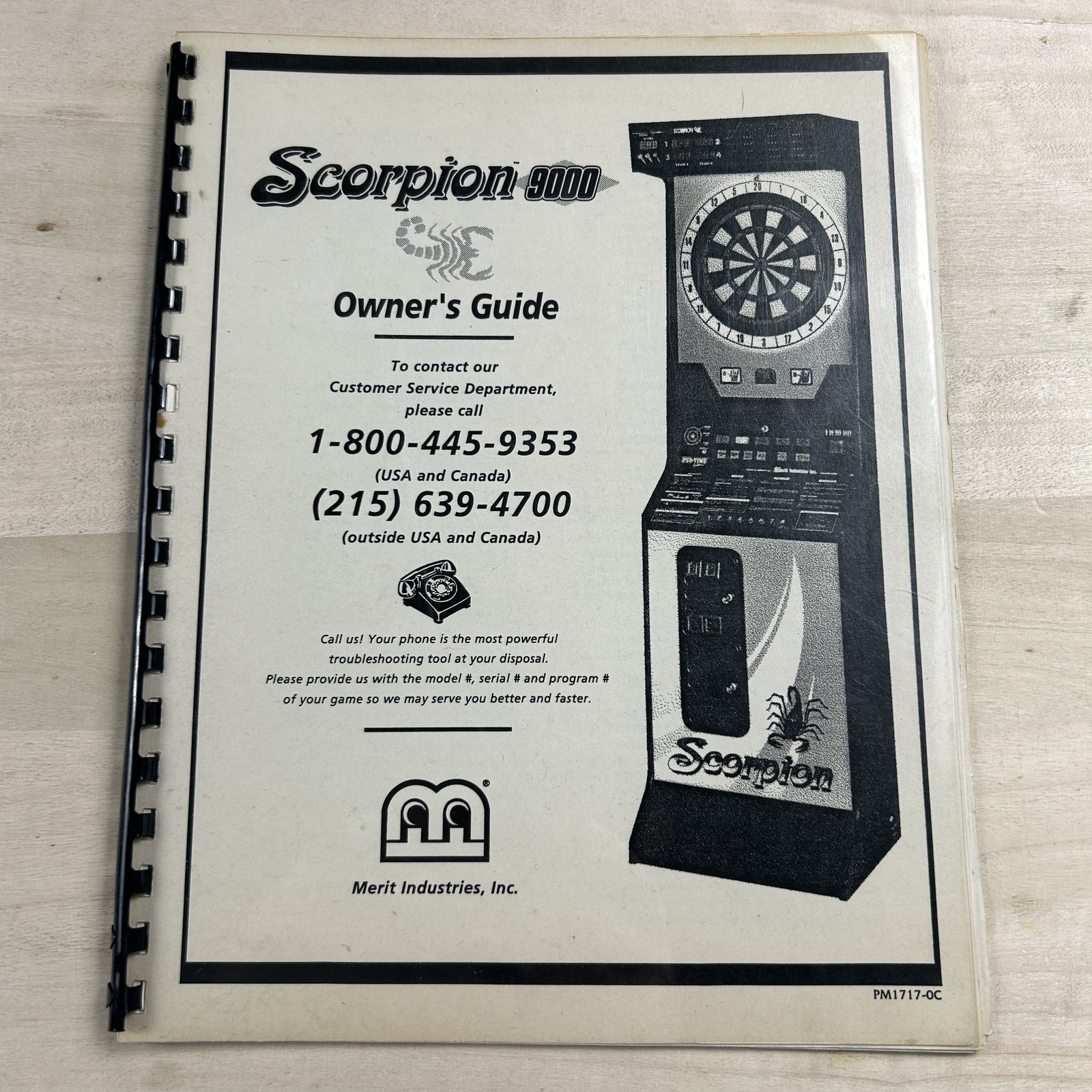Scorpion 9000 Stinger Dart Game Owner's Manual Guide Merit Industries 1994 1995