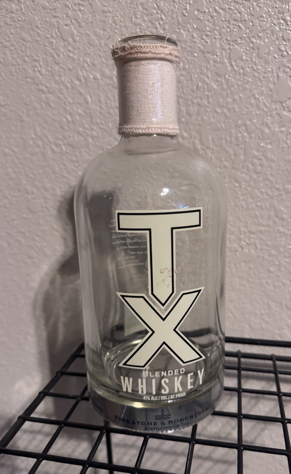 TX Texas Straight Bourbon Whiskey Empty Glass Bottle Used Empty