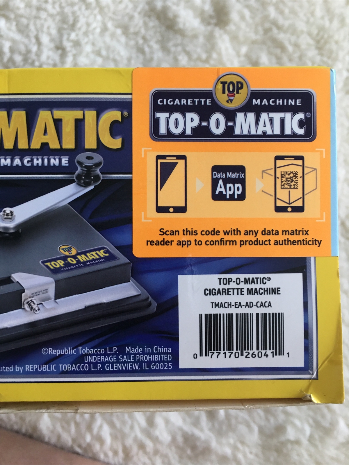 TOP-O-Matic Cigarette Rolling Machine Makes King Size or 100mm Complete In Box