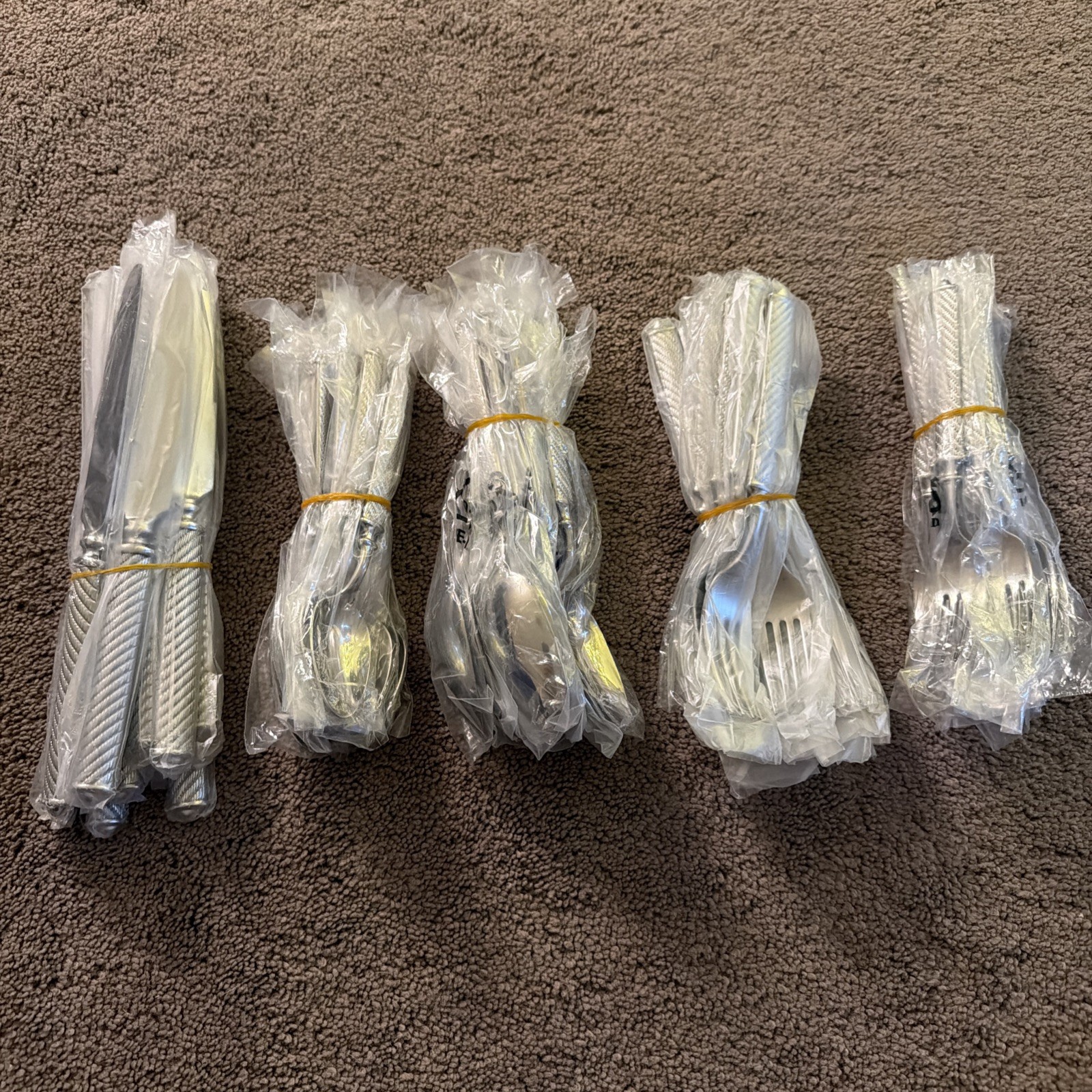 Retro Rope-Patternware Set Flatware Set Cutlery Set Forged 60-Piece Silver