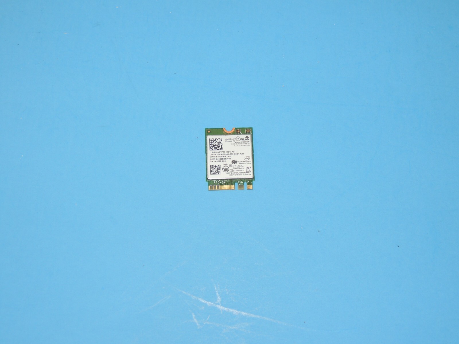 0N2VFR Dell Inspiron 17-5758 Wireless Bluetooth Card 3160NGW WLAN WiFi Mini-PCI