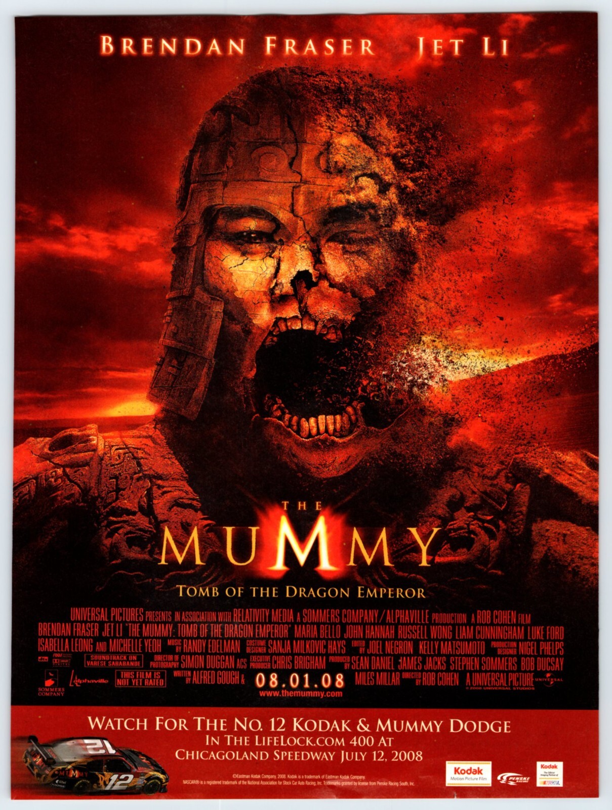 2008 THE MUMMY TOMB OF THE DRAGON EMPEROR MOVIE AD 7.75"X10.5" Magazine Ad M657