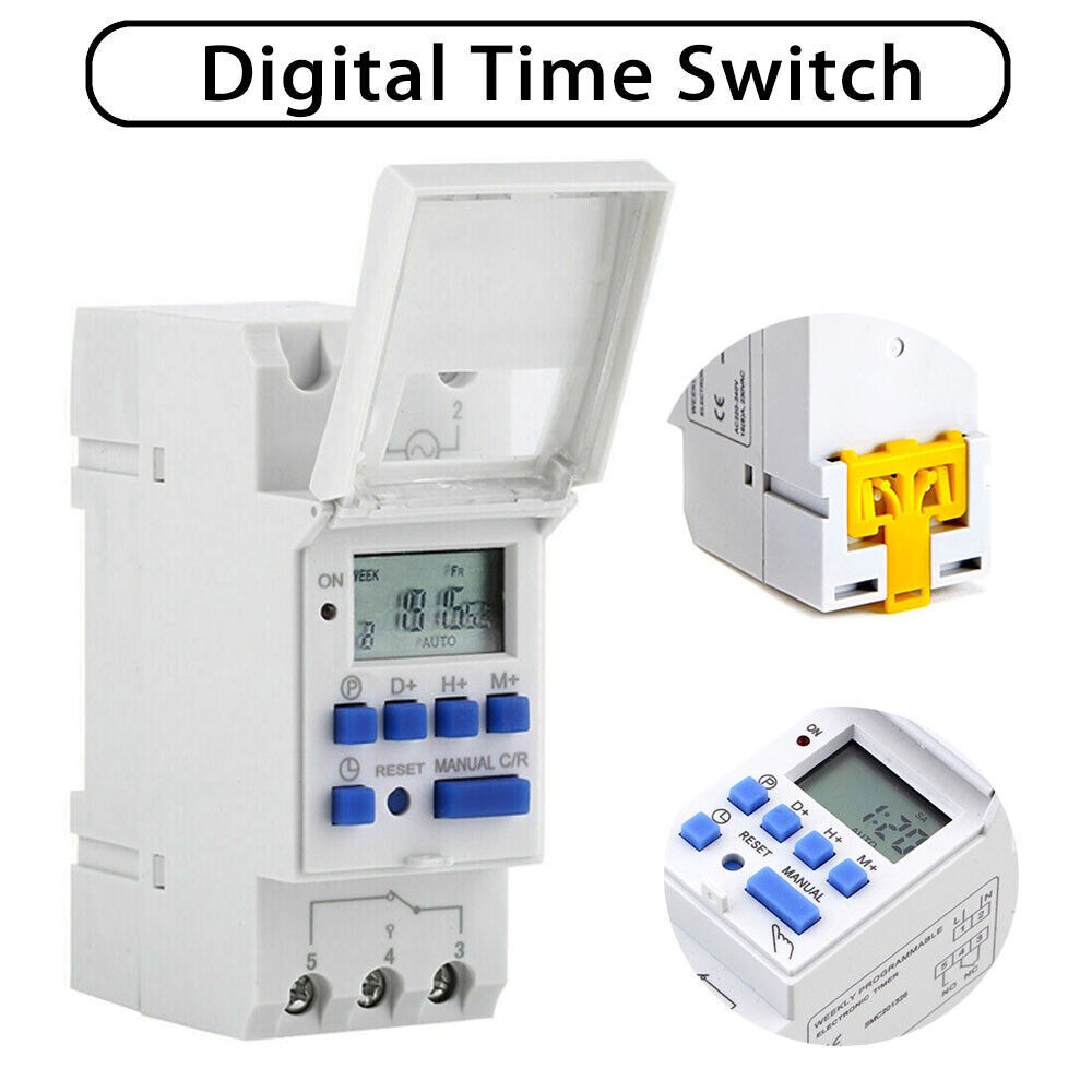 Digital LCD Power Programmable DIN Rail Timer Time Switch Relay Suitable for AU