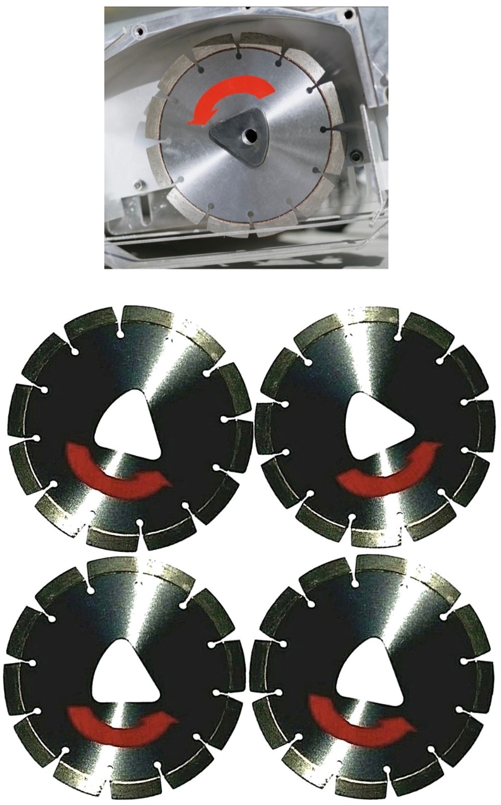 4PK-6" Husqvarna Red Soff Cut Diamond Blade - Early Entry Green Concrete