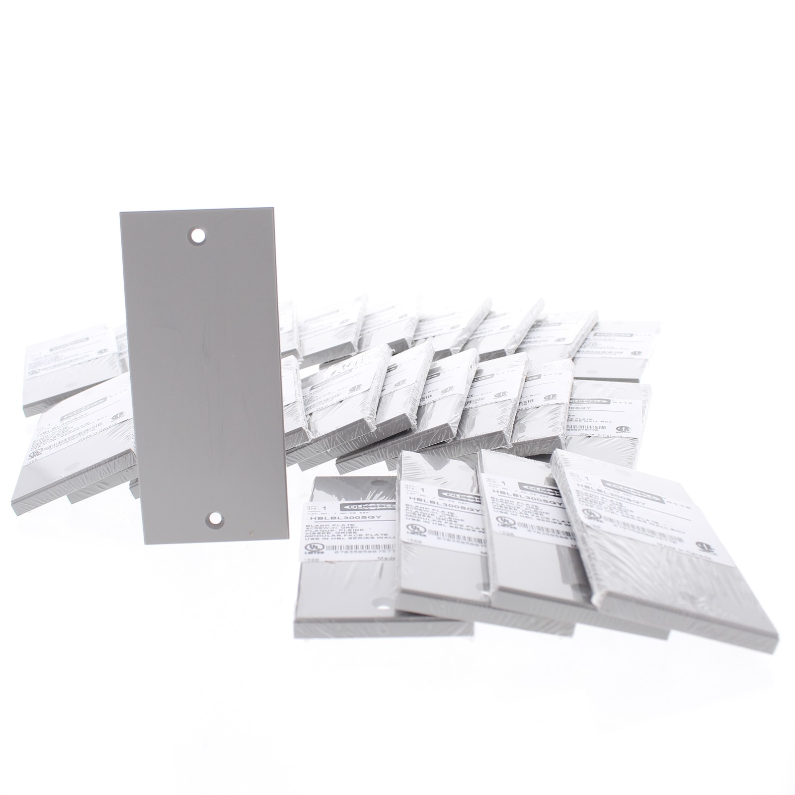 25 Hubbell HBLBL300SGY Gray ScrewIn Modular Blank Wall Face Plates Multi-Connect