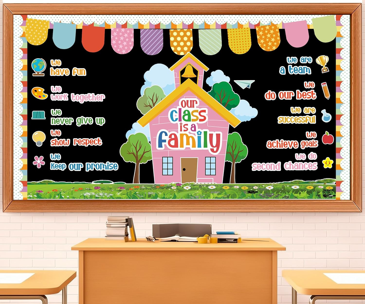 Our Class Is a Family Motivational Bulletin Board Set – Colorful Positive Affirm